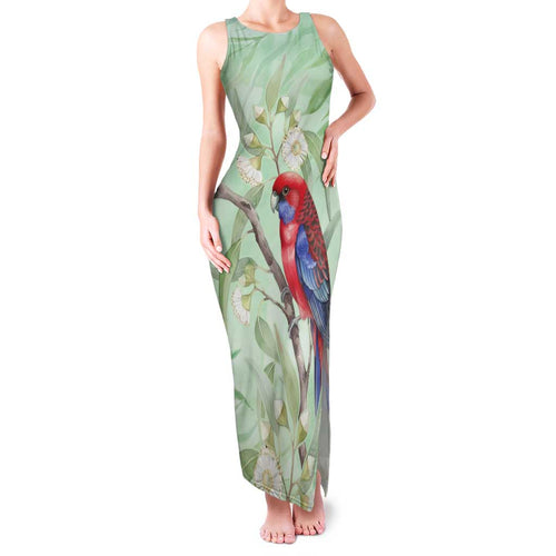 Australia Crimson Rosella Family Matching Tank Maxi Dress and Hawaiian Shirt Platycercus Elegans Eucalyptus Alba Watercolor - Aussie Hoodie