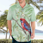 Australia Crimson Rosella Hawaiian Shirt Platycercus Elegans Eucalyptus Alba Watercolor - Aussie Hoodie