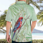 Australia Crimson Rosella Hawaiian Shirt Platycercus Elegans Eucalyptus Alba Watercolor - Aussie Hoodie