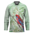 Australia Crimson Rosella Hockey Jersey Platycercus Elegans Eucalyptus Alba Watercolor - Aussie Hoodie