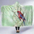 Australia Crimson Rosella Hooded Blanket Platycercus Elegans Eucalyptus Alba Watercolor - Aussie Hoodie