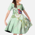 Australia Crimson Rosella Kid Short Sleeve Dress Platycercus Elegans Eucalyptus Alba Watercolor - Aussie Hoodie