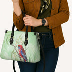 Australia Crimson Rosella Leather Bag Platycercus Elegans Eucalyptus Alba Watercolor - Aussie Hoodie