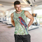 Australia Crimson Rosella Men Tank Top Platycercus Elegans Eucalyptus Alba Watercolor - Aussie Hoodie