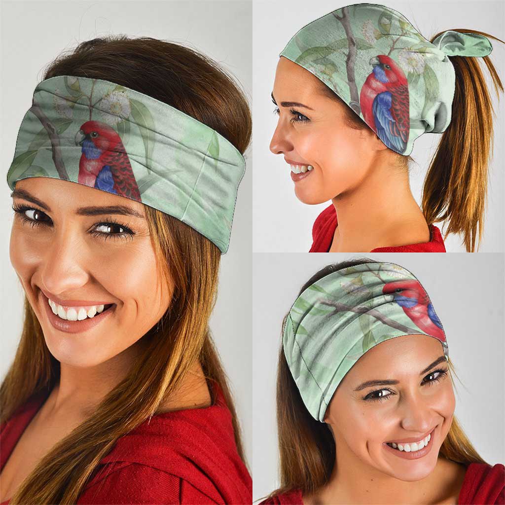 Australia Crimson Rosella Neck Gaiter Platycercus Elegans Eucalyptus Alba Watercolor - Aussie Hoodie