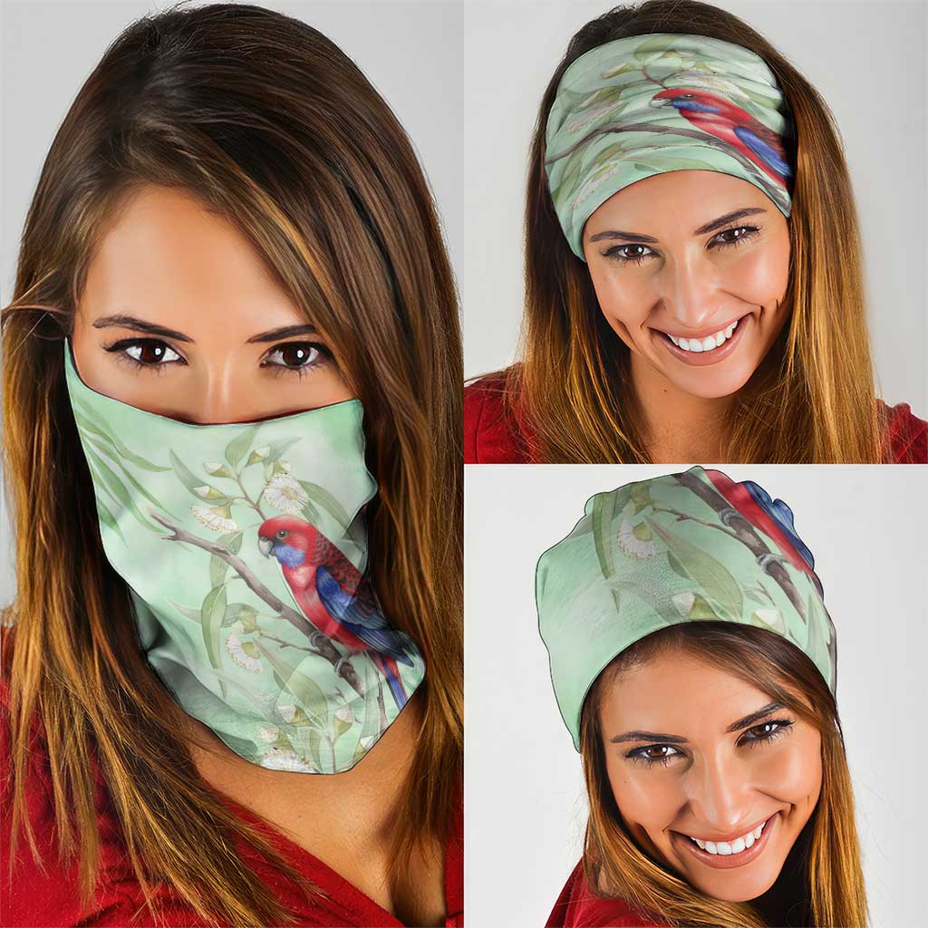 Australia Crimson Rosella Neck Gaiter Platycercus Elegans Eucalyptus Alba Watercolor - Aussie Hoodie