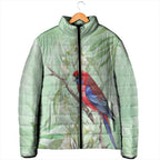 Australia Crimson Rosella Padded Jacket Platycercus Elegans Eucalyptus Alba Watercolor - Aussie Hoodie