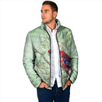 Australia Crimson Rosella Padded Jacket Platycercus Elegans Eucalyptus Alba Watercolor - Aussie Hoodie