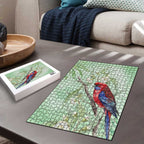 Australia Crimson Rosella Puzzle Platycercus Elegans Eucalyptus Alba Watercolor - Aussie Hoodie