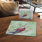 Australia Crimson Rosella Puzzle Platycercus Elegans Eucalyptus Alba Watercolor - Aussie Hoodie