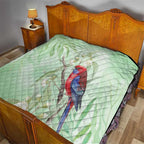 Australia Crimson Rosella Quilt Platycercus Elegans Eucalyptus Alba Watercolor - Aussie Hoodie