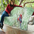 Australia Crimson Rosella Quilt Platycercus Elegans Eucalyptus Alba Watercolor - Aussie Hoodie