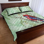 Australia Crimson Rosella Quilt Bed Set Platycercus Elegans Eucalyptus Alba Watercolor - Aussie Hoodie
