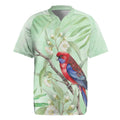 Australia Crimson Rosella Rugby Jersey Platycercus Elegans Eucalyptus Alba Watercolor - Aussie Hoodie