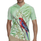 Australia Crimson Rosella Rugby Jersey Platycercus Elegans Eucalyptus Alba Watercolor - Aussie Hoodie