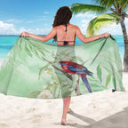 Australia Crimson Rosella Sarong Platycercus Elegans Eucalyptus Alba Watercolor - Aussie Hoodie