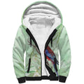 Australia Crimson Rosella Sherpa Hoodie Platycercus Elegans Eucalyptus Alba Watercolor - Aussie Hoodie
