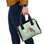 Australia Crimson Rosella Shoulder Handbag Platycercus Elegans Eucalyptus Alba Watercolor - Aussie Hoodie