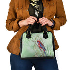 Australia Crimson Rosella Shoulder Handbag Platycercus Elegans Eucalyptus Alba Watercolor - Aussie Hoodie