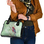 Australia Crimson Rosella Shoulder Handbag Platycercus Elegans Eucalyptus Alba Watercolor - Aussie Hoodie