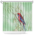 Australia Crimson Rosella Shower Curtain Platycercus Elegans Eucalyptus Alba Watercolor - Aussie Hoodie