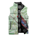 Australia Crimson Rosella Sleeveless Puffer Jacket Platycercus Elegans Eucalyptus Alba Watercolor - Aussie Hoodie