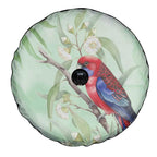 Australia Crimson Rosella Spare Tire Cover Platycercus Elegans Eucalyptus Alba Watercolor - Aussie Hoodie