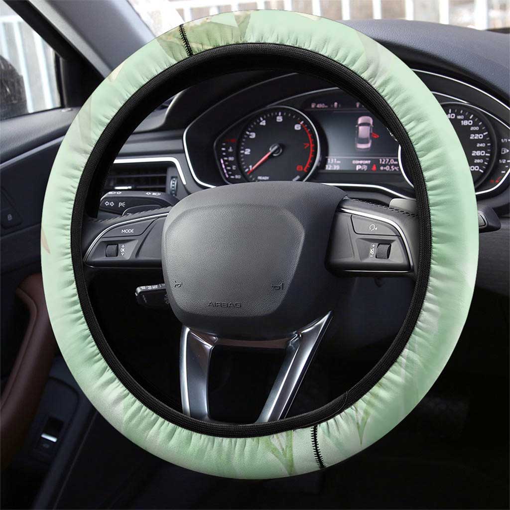 Australia Crimson Rosella Steering Wheel Cover Platycercus Elegans Eucalyptus Alba Watercolor - Aussie Hoodie