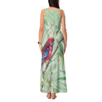 Australia Crimson Rosella Tank Maxi Dress Platycercus Elegans Eucalyptus Alba Watercolor - Aussie Hoodie