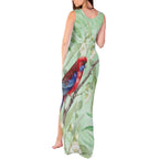Australia Crimson Rosella Tank Maxi Dress Platycercus Elegans Eucalyptus Alba Watercolor - Aussie Hoodie