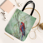 Australia Crimson Rosella Tote Bag Platycercus Elegans Eucalyptus Alba Watercolor - Aussie Hoodie