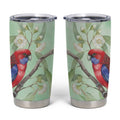 Australia Crimson Rosella Tumbler Cup Platycercus Elegans Eucalyptus Alba Watercolor - Aussie Hoodie