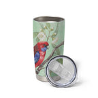 Australia Crimson Rosella Tumbler Cup Platycercus Elegans Eucalyptus Alba Watercolor - Aussie Hoodie