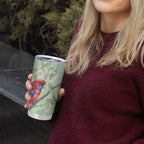 Australia Crimson Rosella Tumbler Cup Platycercus Elegans Eucalyptus Alba Watercolor - Aussie Hoodie