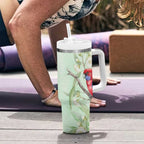 Australia Crimson Rosella Tumbler With Handle Platycercus Elegans Eucalyptus Alba Watercolor - Aussie Hoodie