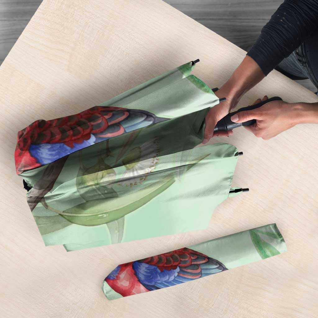 Australia Crimson Rosella Umbrella Platycercus Elegans Eucalyptus Alba Watercolor - Aussie Hoodie
