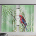 Australia Crimson Rosella Window Curtain Platycercus Elegans Eucalyptus Alba Watercolor - Aussie Hoodie