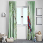 Australia Crimson Rosella Window Curtain Platycercus Elegans Eucalyptus Alba Watercolor - Aussie Hoodie