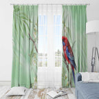 Australia Crimson Rosella Window Curtain Platycercus Elegans Eucalyptus Alba Watercolor - Aussie Hoodie
