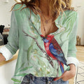 Australia Crimson Rosella Women Casual Shirt Platycercus Elegans Eucalyptus Alba Watercolor - Aussie Hoodie