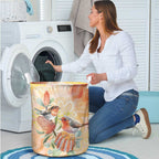 Australia Flame Robin Laundry Basket Petroica Phoenicea Banksia Indigenous Art - Aussie Hoodie