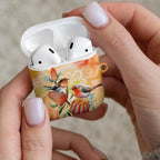 Australia Flame Robin AirPods Case Petroica Phoenicea Banksia Indigenous Art - Aussie Hoodie