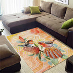 Australia Flame Robin Area Rug Petroica Phoenicea Banksia Indigenous Art - Aussie Hoodie