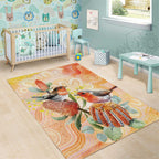 Australia Flame Robin Area Rug Petroica Phoenicea Banksia Indigenous Art - Aussie Hoodie