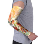 Australia Flame Robin Arm Sleeves Petroica Phoenicea Banksia Indigenous Art - Aussie Hoodie
