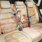Australia Flame Robin Back Car Seat Cover Petroica Phoenicea Banksia Indigenous Art - Aussie Hoodie