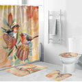 Australia Flame Robin Bathroom Set Petroica Phoenicea Banksia Indigenous Art - Aussie Hoodie