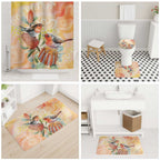 Australia Flame Robin Bathroom Set Petroica Phoenicea Banksia Indigenous Art - Aussie Hoodie