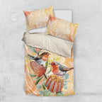 Australia Flame Robin Bedding Set Petroica Phoenicea Banksia Indigenous Art - Aussie Hoodie