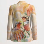 Australia Flame Robin Blazer Petroica Phoenicea Banksia Indigenous Art - Aussie Hoodie